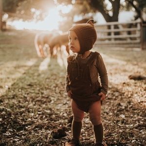 NWT The Simple Folk The Overall Romper Corduroy brown 12-18M